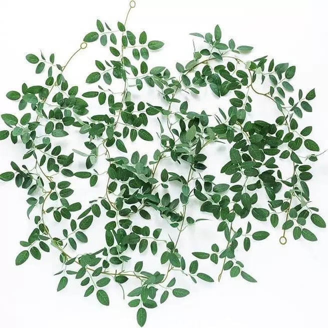 Viță artificială verde cu frunze de trandafir – buchet decorativ pentru casă, centru de masă