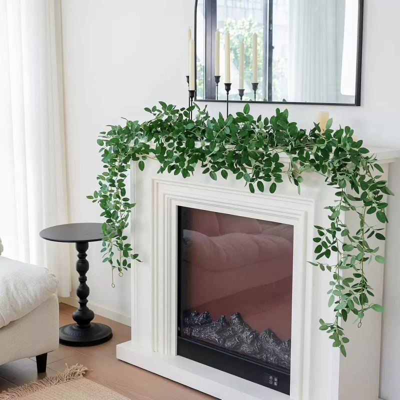Viță artificială verde cu frunze de trandafir – buchet decorativ pentru casă, centru de masă