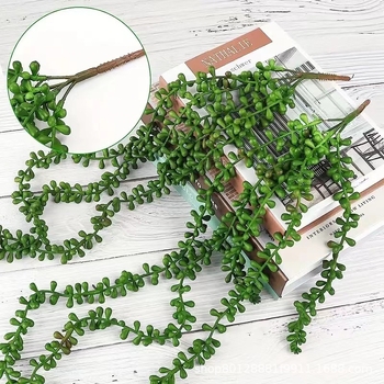 Pandant Lover's Tears cu plantă verde artificială, decor de perete agățat pentru nunți și casă