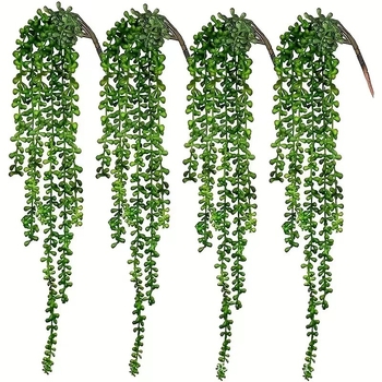 Pandant Lover's Tears cu plantă verde artificială, decor de perete agățat pentru nunți și casă