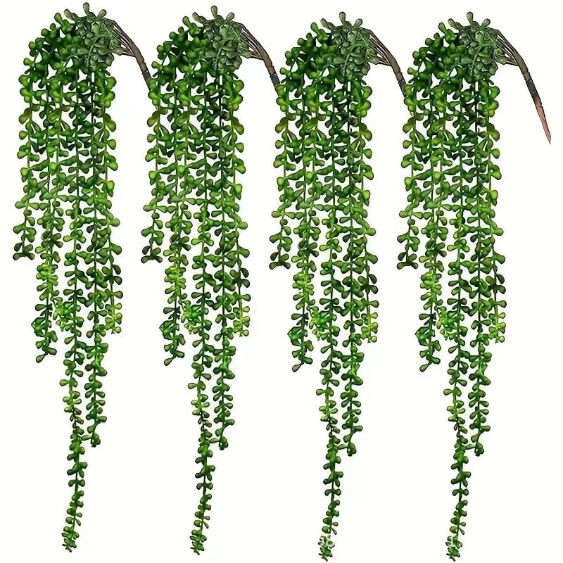 Pandant Lover's Tears cu plantă verde artificială, decor de perete agățat pentru nunți și casă