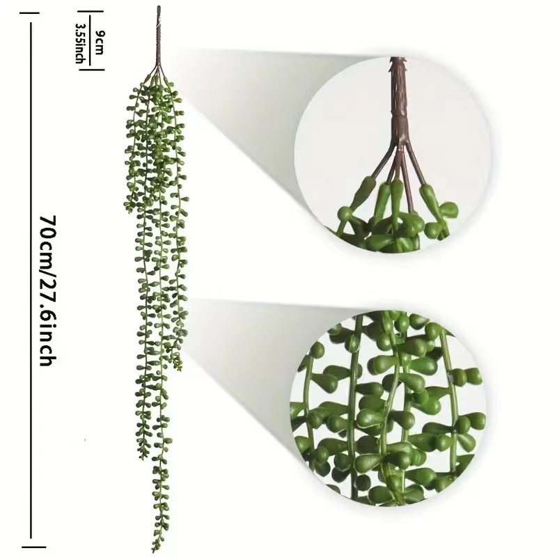 Pandant Lover's Tears cu plantă verde artificială, decor de perete agățat pentru nunți și casă