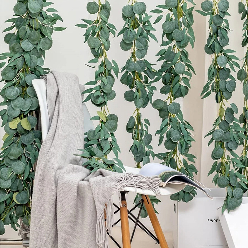 Viță de eucalipt cu frunze lungi în formă de salcie, pentru perete - plantă decorativă artificială pentru nuntă și casă
