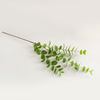 Buchet artificial de eucalipt cu trei ramuri, imprimat 3D, textură realistă, decor pentru casă