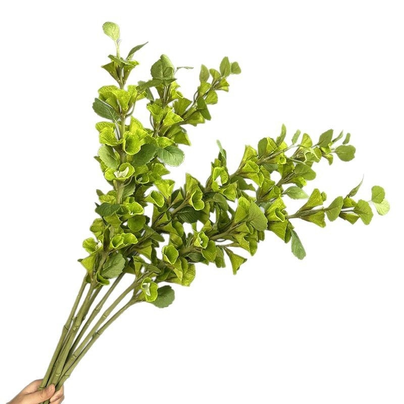 Folie artificială cu tulpini lungi, iarbă scoică, floare clopot și frunze de bani pentru aranjamente florale