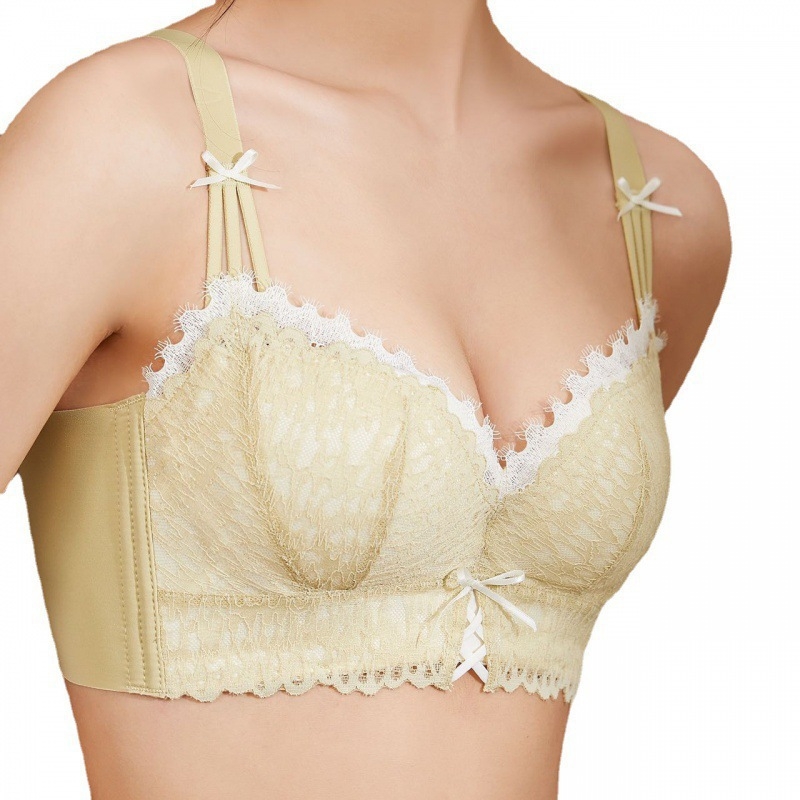 Sutien fără sârmă model 778, cupa B, cupe medii, dantelă, modelare, respirabil, închidere spate cu cinci rânduri, pentru femei