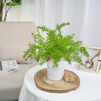 Plantă artificială în stil forestier, cu ferigă cu șapte ramuri, pentru decor de perete interior, aranjament de nuntă și recuzită pentru fotografii