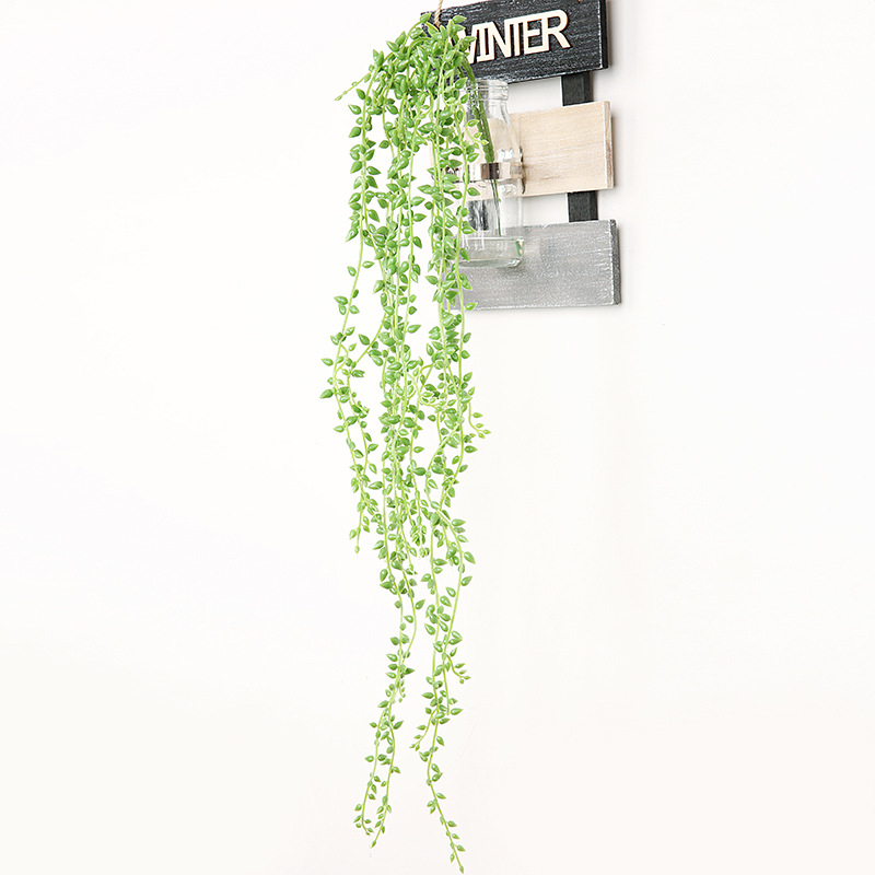 Plantă artificială pentru perete, decor de living cu lăstari de plastic, suculente și flori artificiale 'Lover's Tears'