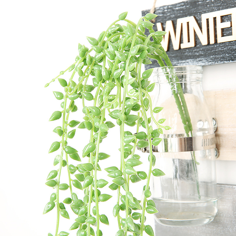 Plantă artificială pentru perete, decor de living cu lăstari de plastic, suculente și flori artificiale 'Lover's Tears'