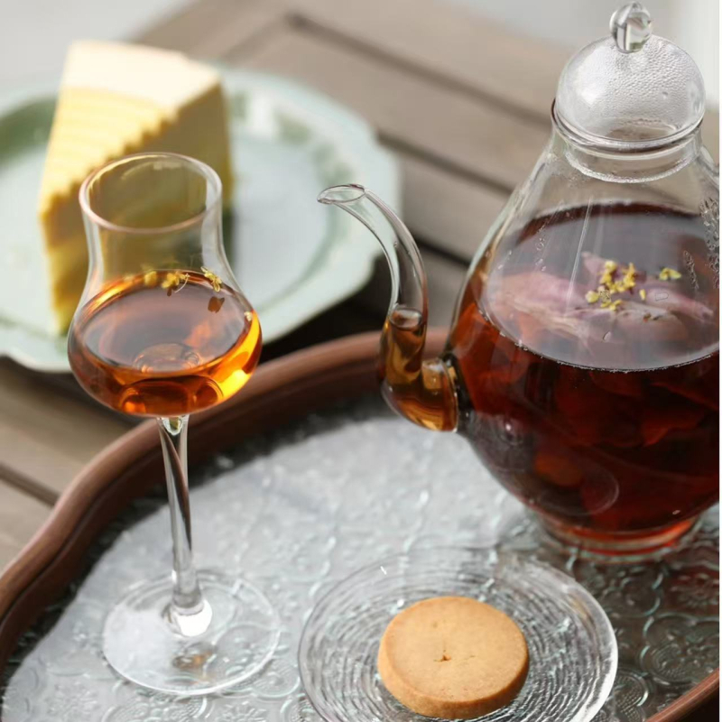 Set de ceai în stil chinezesc nou pentru ceainărie, cu o ceainică și două cești, tavă de ceai, sticlă borosilicat de înaltă calitate