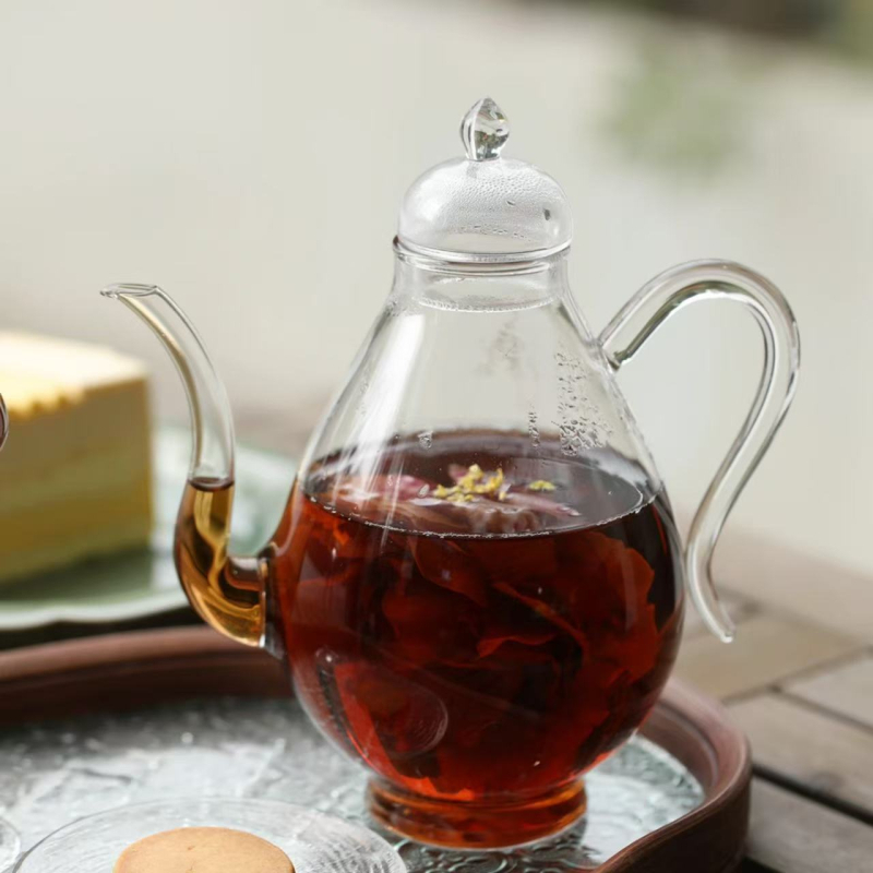 Set de ceai în stil chinezesc nou pentru ceainărie, cu o ceainică și două cești, tavă de ceai, sticlă borosilicat de înaltă calitate