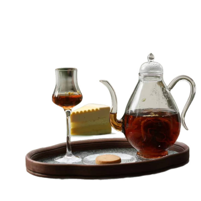 Set de ceai în stil chinezesc nou pentru ceainărie, cu o ceainică și două cești, tavă de ceai, sticlă borosilicat de înaltă calitate