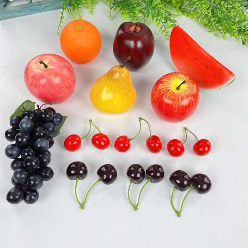Set cu 13 fructe artificiale din spumă – fructe simulate pentru decor (LDPE)
