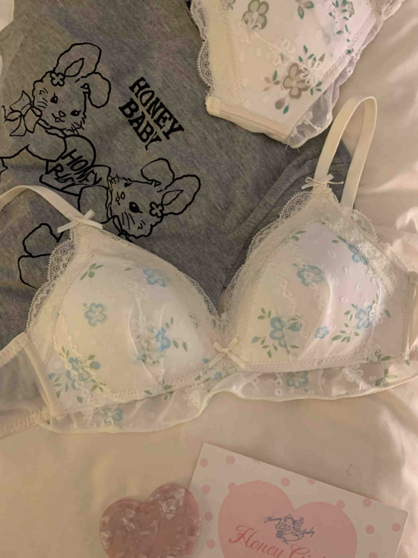Sutien franțuzesc subțire, fără sârmă, pentru sâni mici, cu imprimeu floral, susținere, anti-cădere