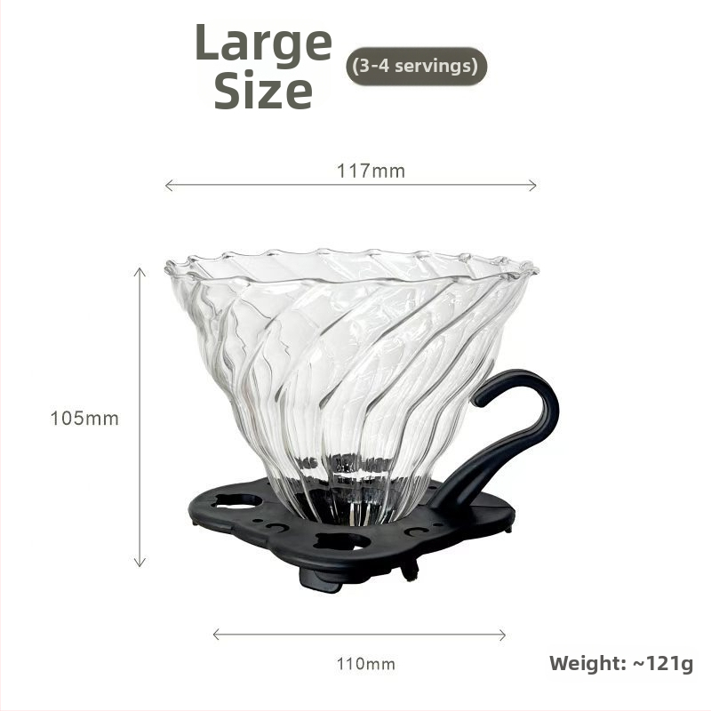 V60 kávé filterező készlet hőálló boroszilikát üvegből, állvánnyal és üveg tálalókancsóval