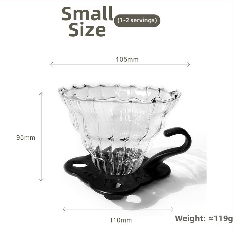 V60 kávé filterező készlet hőálló boroszilikát üvegből, állvánnyal és üveg tálalókancsóval