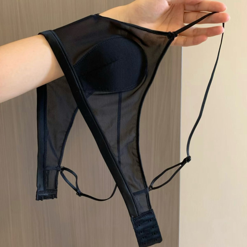 Sutien în stil franțuzesc, vară, ultra-subțire, cu cupe în formă de urechi de iepure și spate încrucișat