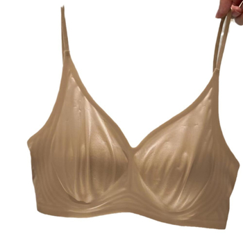 Sutien confortabil din satin asemănător mătăsii pentru femei cu bust mare, decolteu în V în stil franțuzesc, spate drept, respirabil