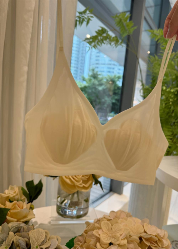 Sutien confortabil din satin asemănător mătăsii pentru femei cu bust mare, decolteu în V în stil franțuzesc, spate drept, respirabil