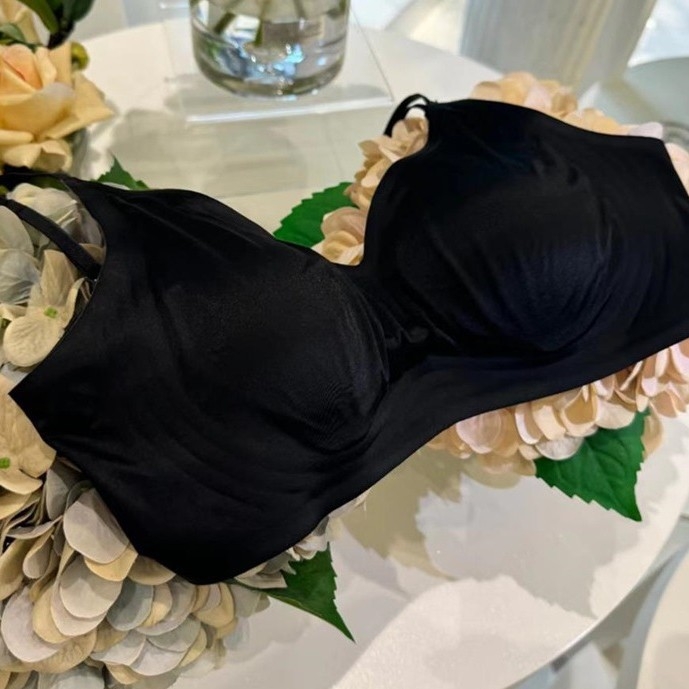 Sutien confortabil din satin asemănător mătăsii pentru femei cu bust mare, decolteu în V în stil franțuzesc, spate drept, respirabil