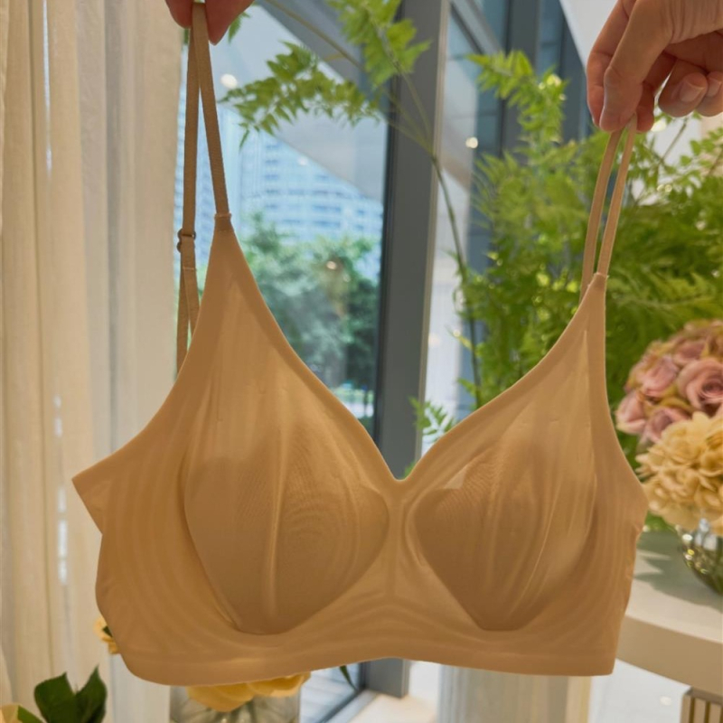 Sutien confortabil din satin asemănător mătăsii pentru femei cu bust mare, decolteu în V în stil franțuzesc, spate drept, respirabil