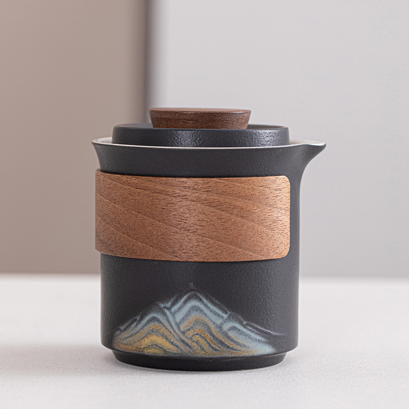 Set de ceai Gongfu din ceramică, 1 ceainic și 4 cești, suvenir de călătorie