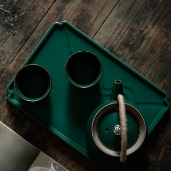 Set de ceai Shang Yan, stil retro Kung Fu, pentru acasă – ceainic ceramic minimalist cu două cești