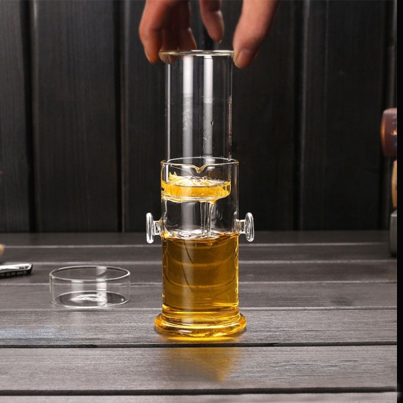 Ceainic din sticlă, recipient personal, set Gongfu pentru ceai rezistent la căldură, cu filtru și ceașcă de ceai negru