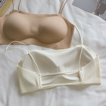 Sutien dintr-o bucată, fără cusături, pentru femei, cu spate frumos, model subțire de vară, susținere pentru bust mic, sutien invizibil