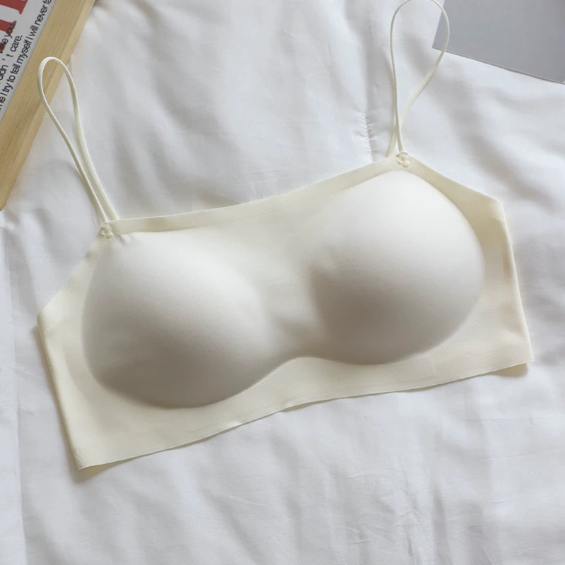 Sutien dintr-o bucată, fără cusături, pentru femei, cu spate frumos, model subțire de vară, susținere pentru bust mic, sutien invizibil