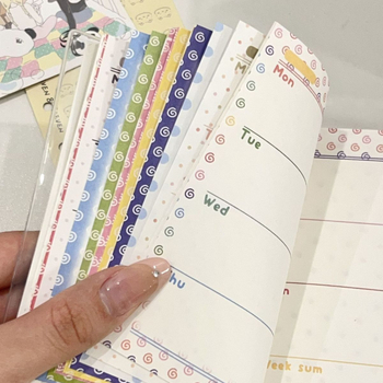 Planificator A7 cu pagini colorate, groase și de înaltă calitate, design cu amprentă de deget, fără dată de expirare