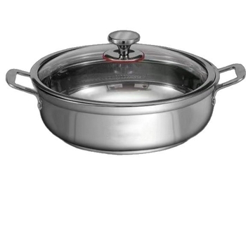 Otthoni használatra tervezett vastag rozsdamentes acél hot pot, leveses fazék, gáz- és indukciós főzőlaphoz, tapadásmentes, shabu-shabu fazék
