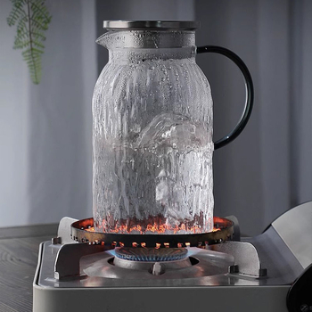 Ceainic din sticlă borosilicată rezistentă la temperaturi înalte, pentru uz casnic, potrivit pentru foc deschis, cu capacitate mare pentru infuzarea ceaiului și apă rece