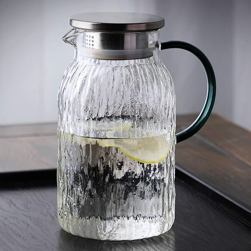 Ceainic din sticlă borosilicată rezistentă la temperaturi înalte, pentru uz casnic, potrivit pentru foc deschis, cu capacitate mare pentru infuzarea ceaiului și apă rece
