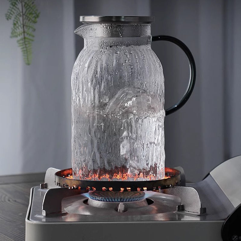 Ceainic din sticlă borosilicată rezistentă la temperaturi înalte, pentru uz casnic, potrivit pentru foc deschis, cu capacitate mare pentru infuzarea ceaiului și apă rece
