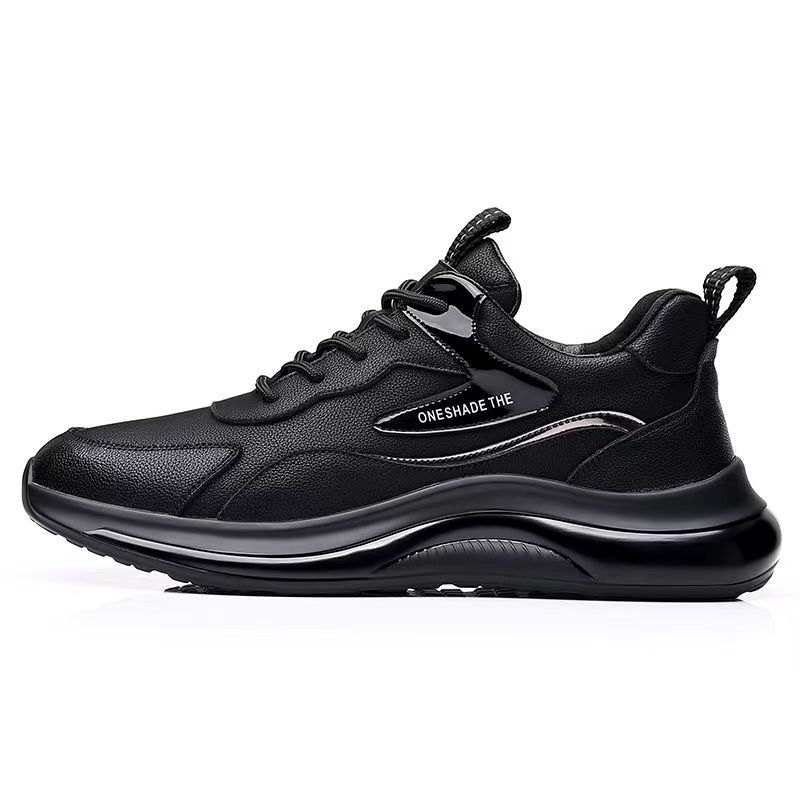 Pantofi sport casual din piele impermeabilă pentru bărbați, cu talpă groasă, stil modern și confortabili