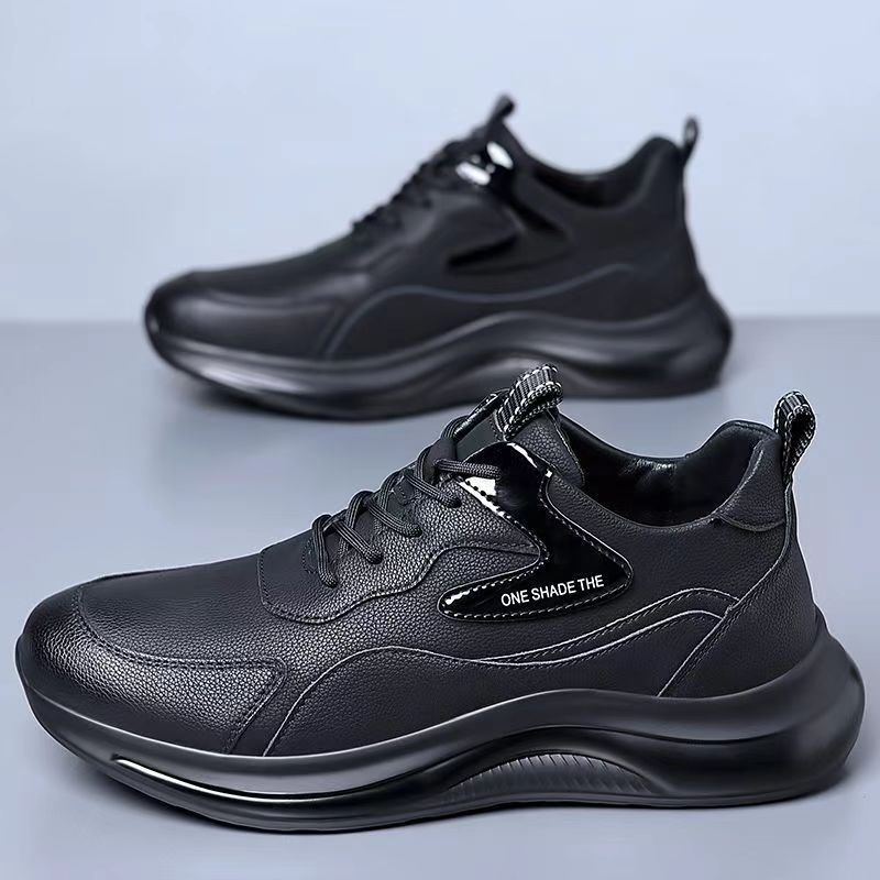 Pantofi sport casual din piele impermeabilă pentru bărbați, cu talpă groasă, stil modern și confortabili