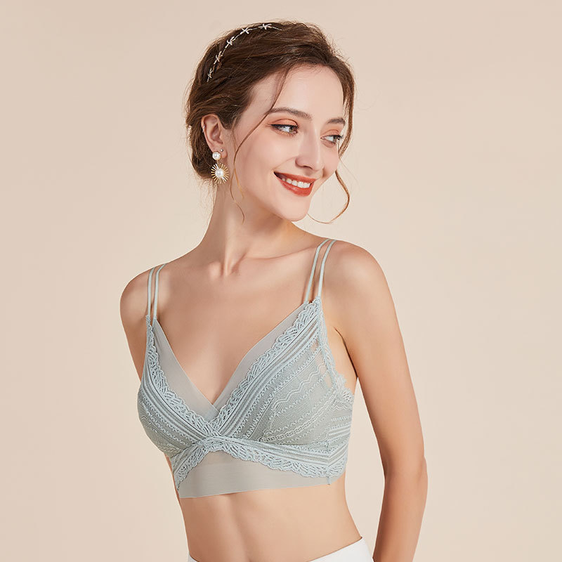 Sutien din Mulberry mătase, fără sârmă, cupe triunghi, spate frumos, ușor pentru vară, pentru sâni mici