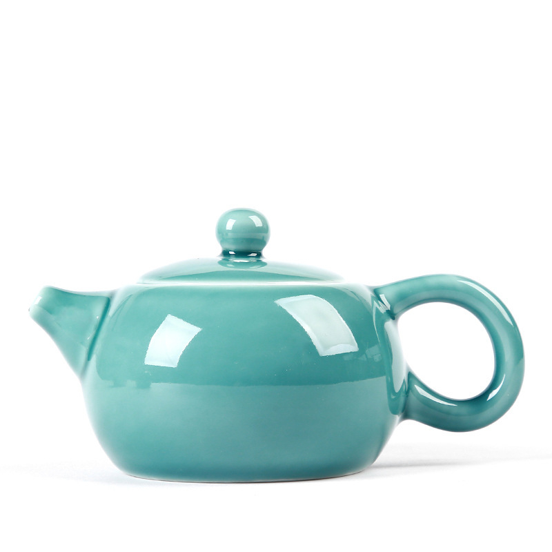 Ceainic Xi Shi din ceramică, glazură celadon, 180 ml, pentru ceremonia Kung Fu a ceaiului, design cu un singur vas, logo personalizabil