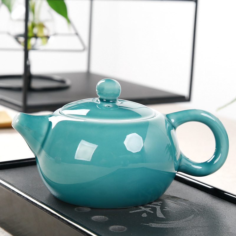 Ceainic Xi Shi din ceramică, glazură celadon, 180 ml, pentru ceremonia Kung Fu a ceaiului, design cu un singur vas, logo personalizabil