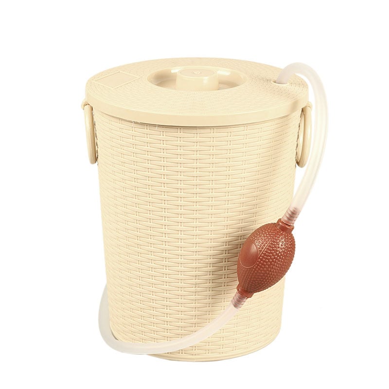 Tavă de ceai cu drenaj, din rătan artificial, găleată rotundă pentru resturi de ceai, recipient de stocare cu filtru pentru seturi Kung Fu ceai, dinPlastic