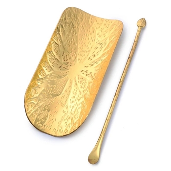 Linguriță de ceai în stil japonez și lopățică de ceai, lucrate manual cu model ciocănit, accesorii pentru ceremonia ceaiului
