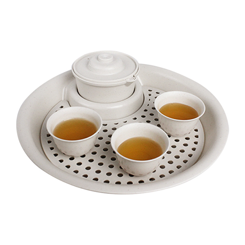 Set de ceai din coajă de orez, masă de ceai și tavă pentru cești, design luxos și modern, mică masă de ceai pentru uz casnic