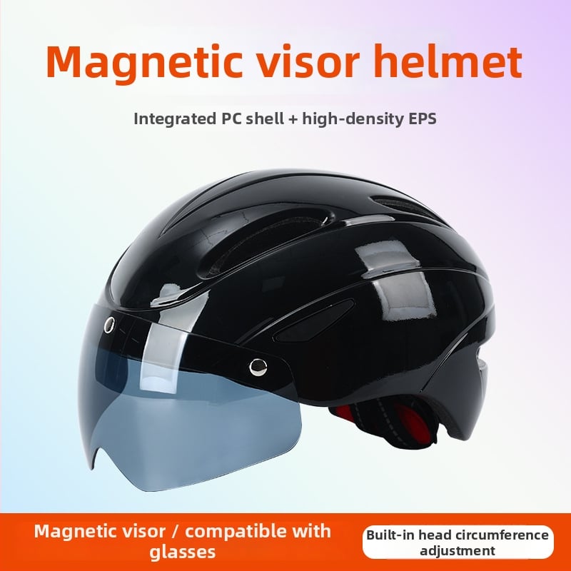 Cyklistická prilba s magnetickým šiltom, integrovaná PC škrupina, unisex dizajn s polovičnou maskou