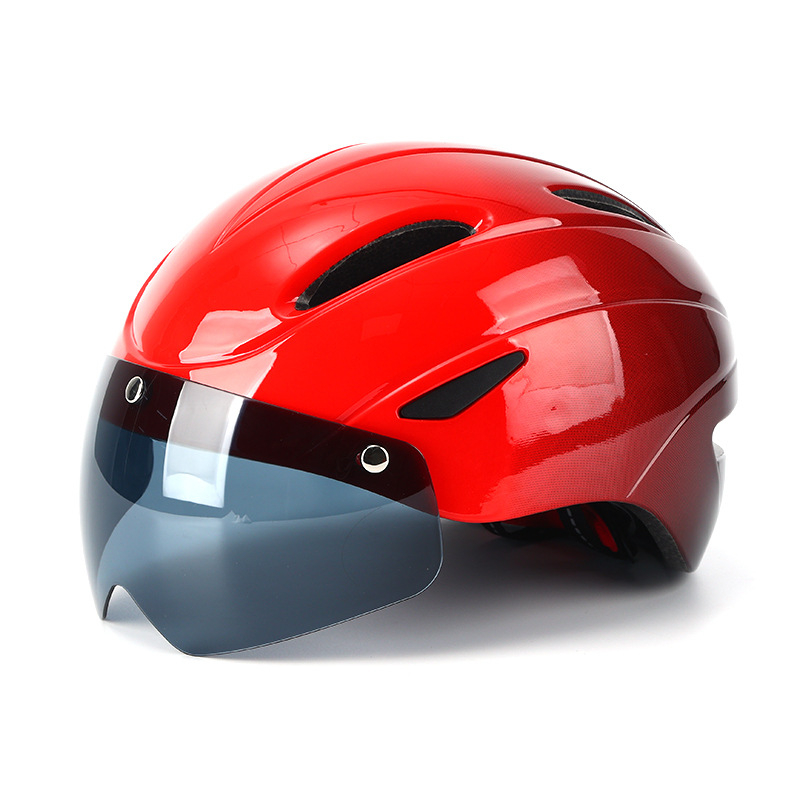 Casca de bicicletă cu vizier magnetic, carcasă PC integrată, unisex, design jumătate de față