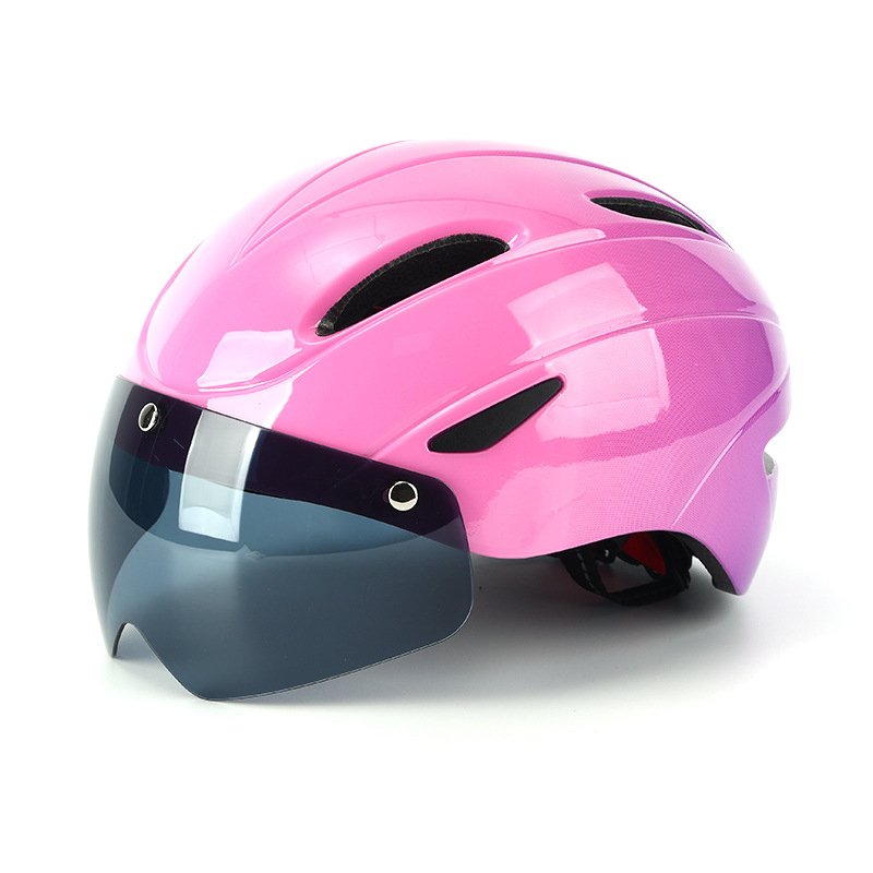 Casca de bicicletă cu vizier magnetic, carcasă PC integrată, unisex, design jumătate de față