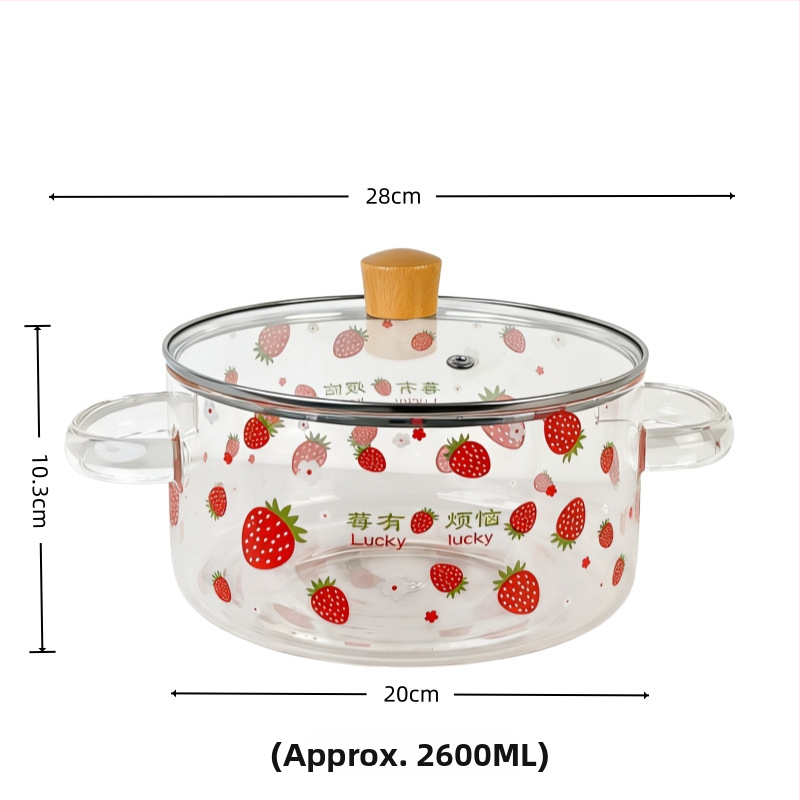 Boroszilikát üveg leveses fazék, 3600 ml, ultranagy kapacitás, magas hőmérséklet-állóság, nyílt lánghoz alkalmas, otthoni használatra, egyszerű dizájn