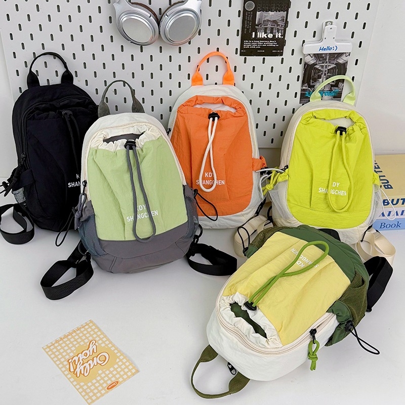 Rucsac de exterior cu blocuri de culoare, pentru ciclism și drumeții, nylon ultraușor, 2 compartimente, rezistent la apă, unisex, până la 20 L, călătorii casual