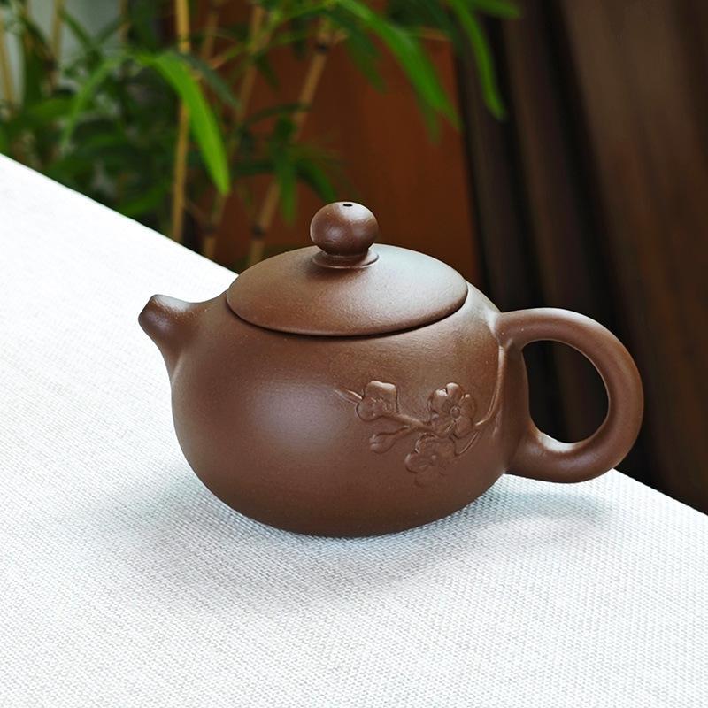 Ceainic din lut purpuriu Yixing Chaohu-Chaozhou, semi-manual, stil Xishi, capacitate mică, ceramic pentru ceai.