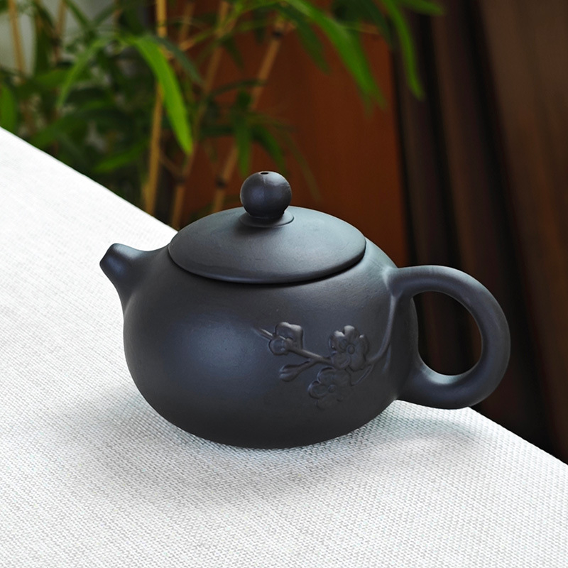Ceainic din lut purpuriu Yixing Chaohu-Chaozhou, semi-manual, stil Xishi, capacitate mică, ceramic pentru ceai.